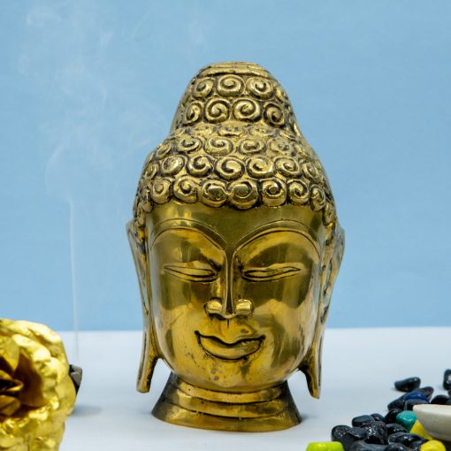 Brass Face Buddha Head Spritual Showpiece