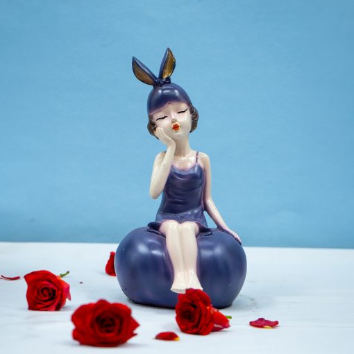 Blowing Bubble Girl Sculpture Figure Model Decor Home Living Room Statue