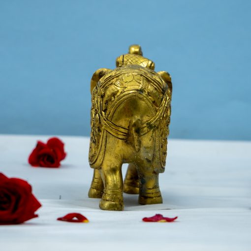 Elephant Brass Statue Showpiece Carving Ganesh murthy - Image 3