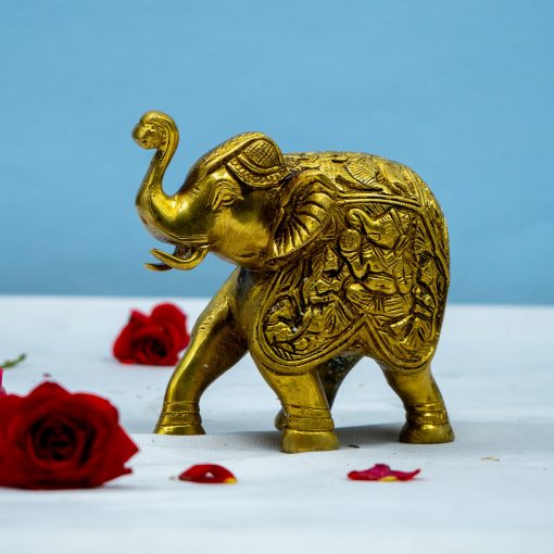 Elephant Brass Statue Showpiece Carving Ganesh murthy - Image 2