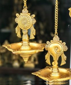 Brass Hanging Shankh Chakra Diya