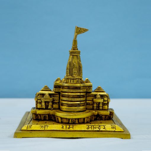 Brass Ram Mandir Ayodhya Model Temple Showpiece - Image 4