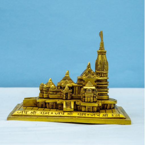 Brass Ram Mandir Ayodhya Model Temple Showpiece - Image 5