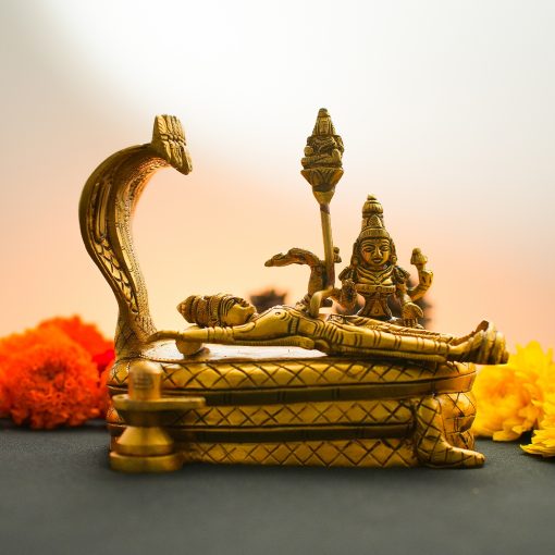 Vishnu Laxmi Brass Idol-Padmanabhaswamy with Lakshmi.