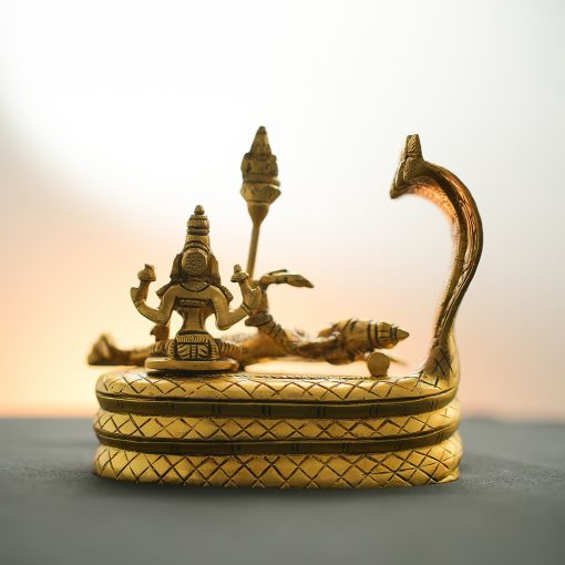 Vishnu Laxmi Brass Idol-Padmanabhaswamy with Lakshmi. - Image 3