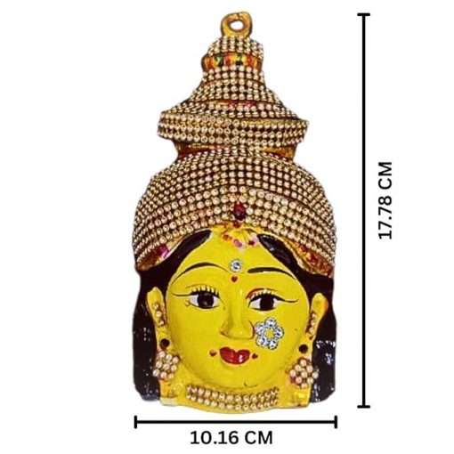 Ammavari Face With Stones 7 inches, Goddess Lakshmi For Varalakshmi Pooja - Image 2