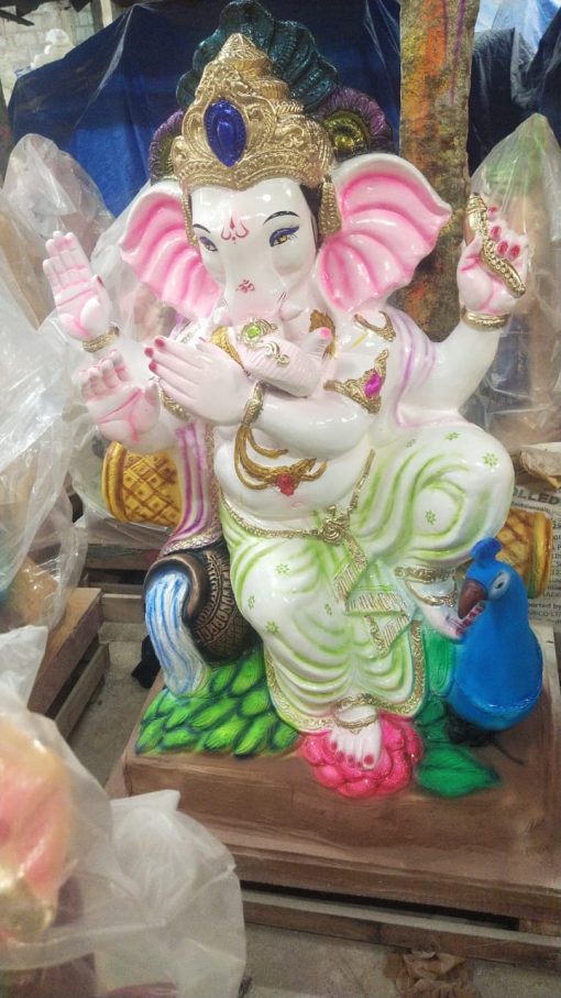 Eco Friendly Ganpati Idol Built by Paper |Size 5 Feet | Ganesha Idol - Image 2