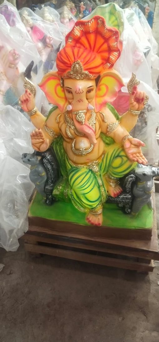 Eco Friendly Ganpati Idol Made Up of Paper & Ganesha idol big Size 5 Feet - Image 2