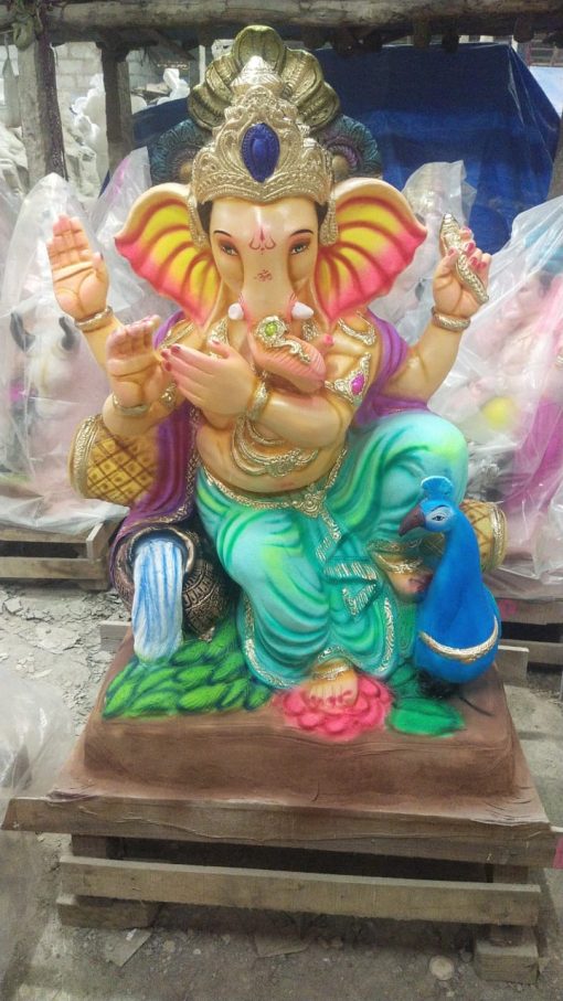 Eco Friendly Ganesha Idol Made Up of Paper | Ganpati idol big Size 5 Feet - Image 2