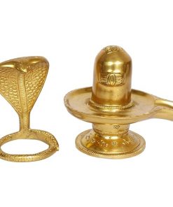 Brass Shivling with Sheshnag for Home Temple