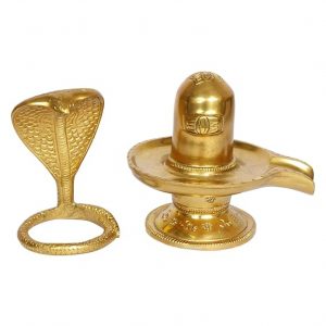 Brass Shivling with Sheshnag for Home Temple