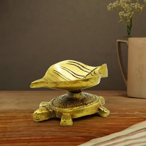 Brass Turtle Leaf Diya