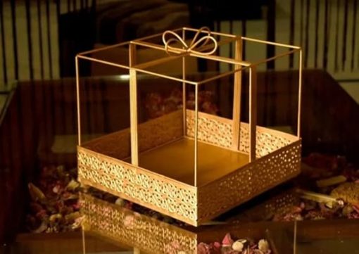 Gifting best wishes Metal Basket with Handle for Wedding