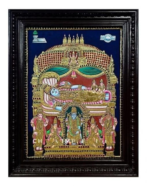 Shree Ranganatha Swamy Anathapadmanabhan Swamigal Tanjore Painting