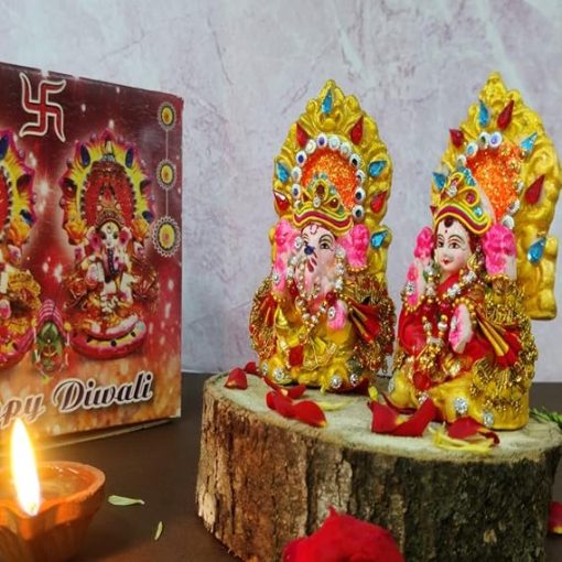 Lord Laxmi Ganesha Pair polyresin Idol Statue