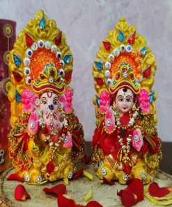 Lord Laxmi Ganesha Pair polyresin Idol Statue