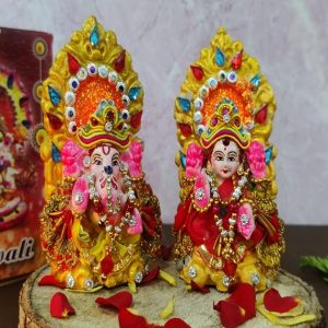 Lord Laxmi Ganesha Pair polyresin Idol Statue