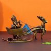 Brass Lord Ganesha Savari Antique Showpiece,Ganesh Riding Reindeer Santa.