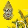 Decorative Varalakshmi Face Silver Ammavari Face 6.5 inches