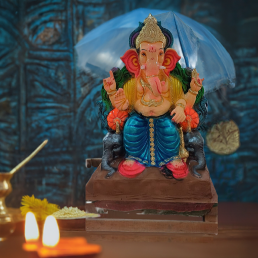 Eco Friendly Ganpati Idol Made Up of mud & Ganesha idol big Size 4.5 Feet