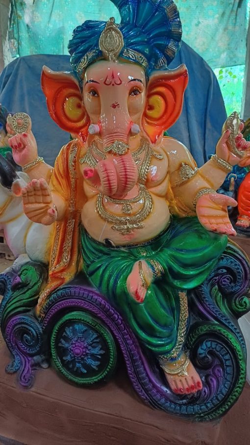 Eco Friendly Ganpati Idol Made Up of mud & Ganesha idol big Size 4.5 Feet