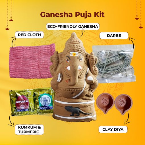 Ganesh Chaturthi Pooja Kit with 10 Items Puja Samagri - Image 2