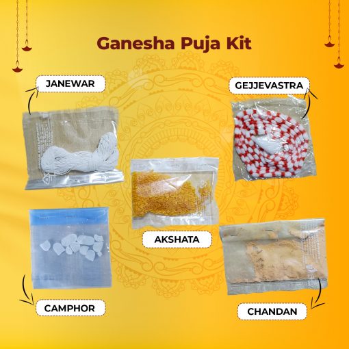 Ganesh Chaturthi Pooja Kit with 10 Items Puja Samagri - Image 3